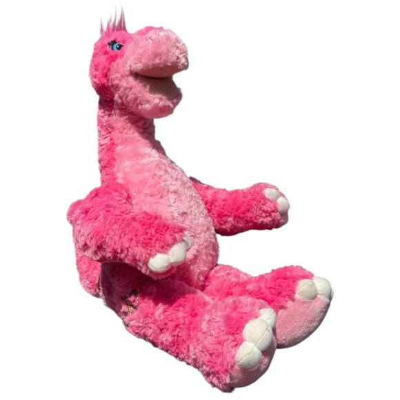 Sitting Build a Bear Pink Apatosaurus Dinosaur Plush 20in Stuffed Animal Toy - Picture 2 of 16